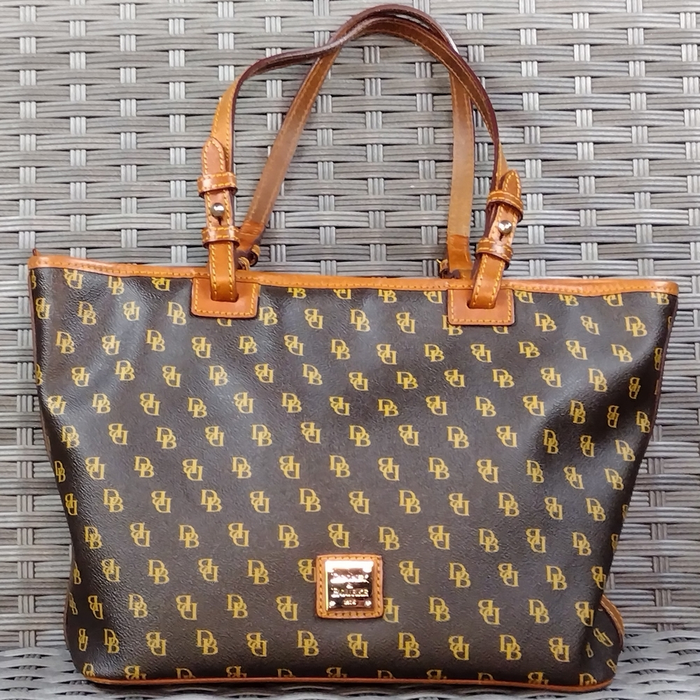 Dooney & Bourke Brown and Gold Tote Bag